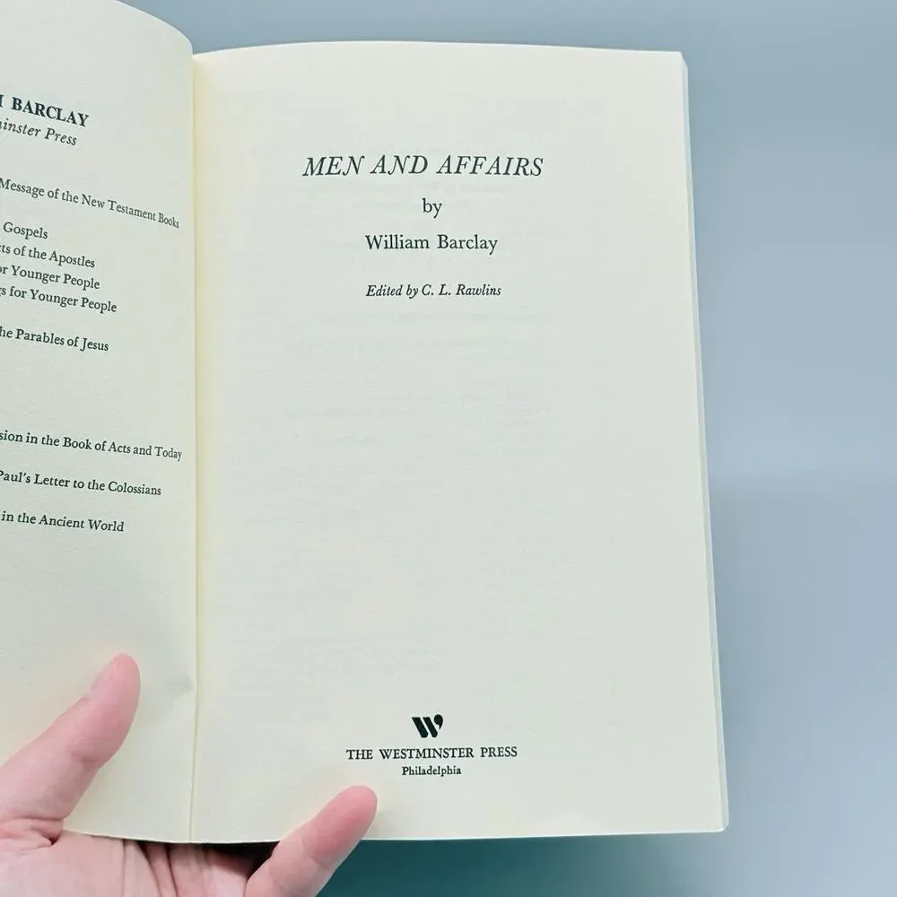 Men and Affairs Trade Paperback Book William Barclay First Printing